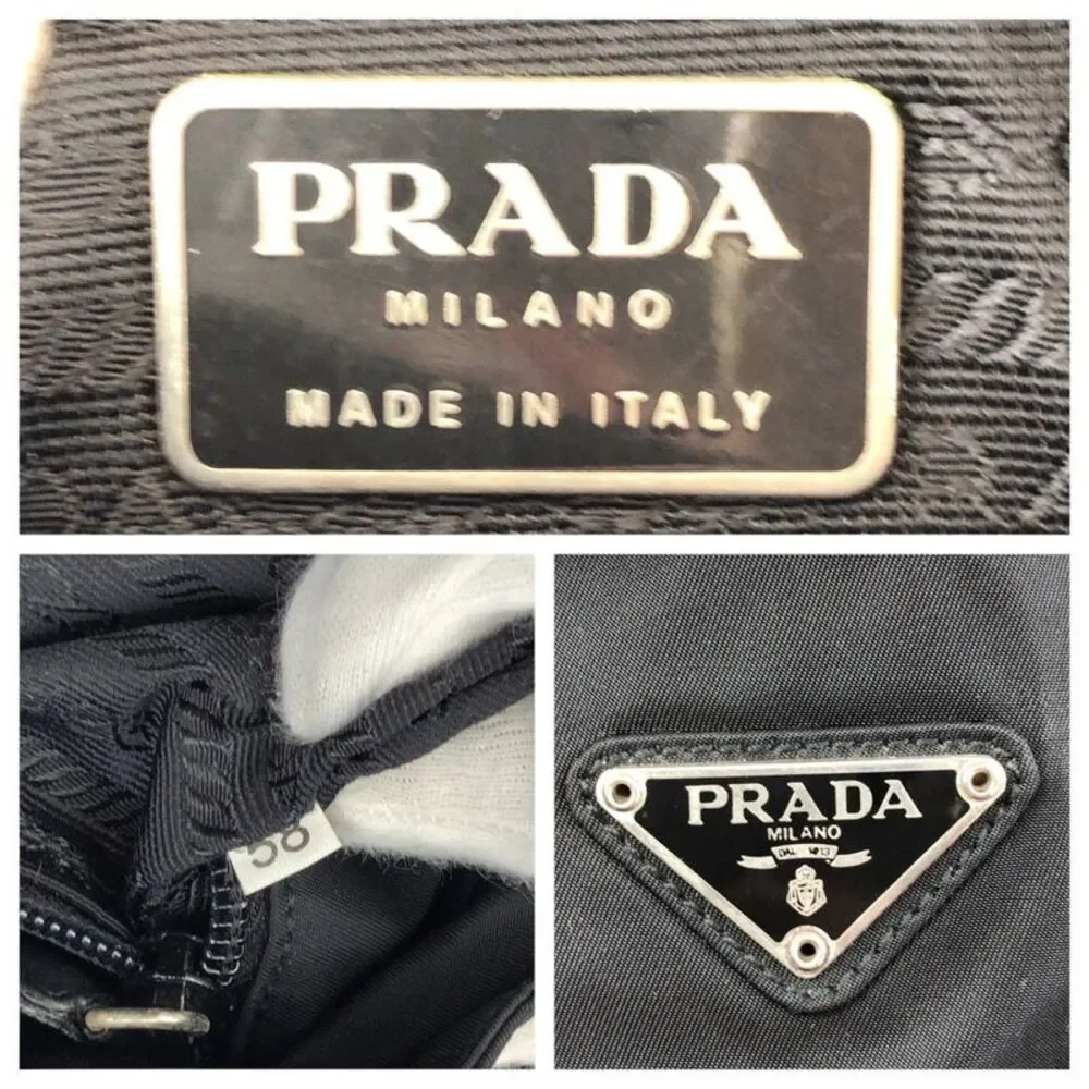Prada Nylon Leather Tessuto Triangle Logo Shoulder Bag - Picture 4 of 10
